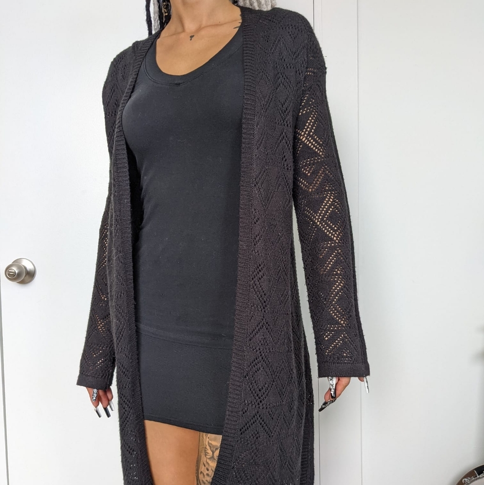 Black knit cardigan